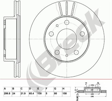 Breck BR 348 VA100 - Bremžu diski www.autospares.lv