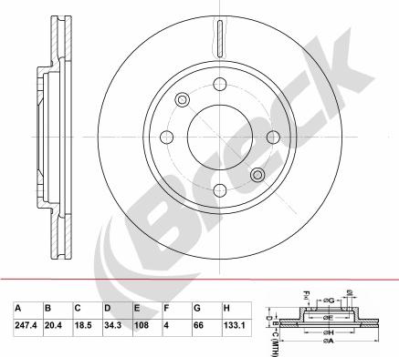 Breck BR 343 VA100 - Brake Disc www.autospares.lv