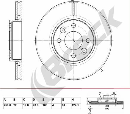 Breck BR 347 VA100 - Bremžu diski www.autospares.lv