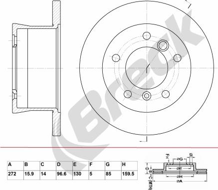 Breck BR 359 VA100 - Bremžu diski www.autospares.lv