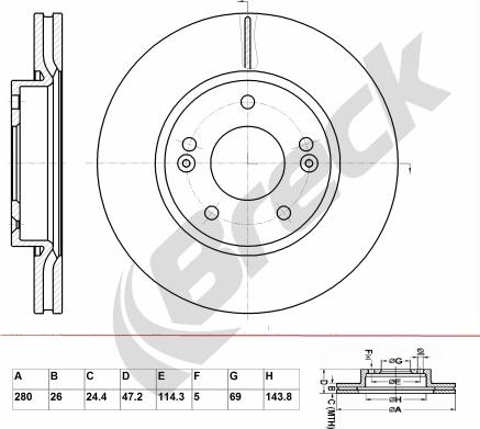 Breck BR 356 VA100 - Bremžu diski www.autospares.lv