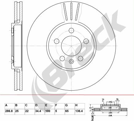 Breck BR 353 VA100 - Bremžu diski www.autospares.lv