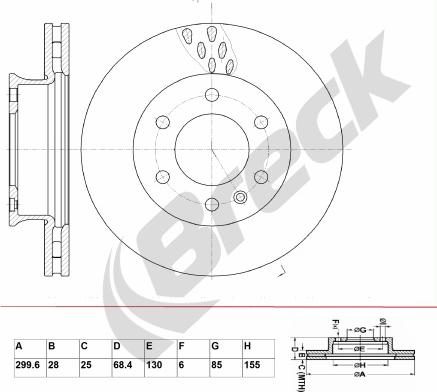 Breck BR 352 VA100 - Bremžu diski www.autospares.lv