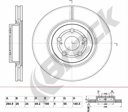 Breck BR 357 VA100 - Bremžu diski www.autospares.lv