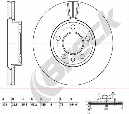 Breck BR 360 VA100 - Bremžu diski www.autospares.lv