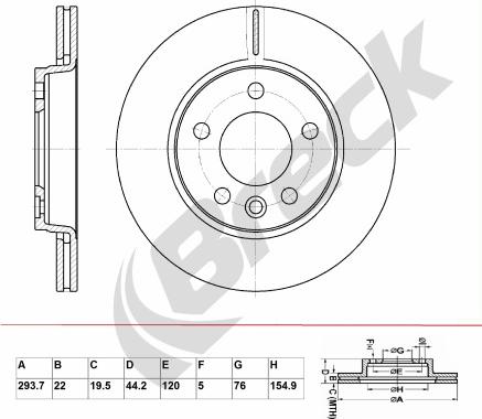 Breck BR 361 VA100 - Bremžu diski www.autospares.lv