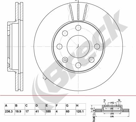 Breck BR 306 VA100 - Bremžu diski autospares.lv