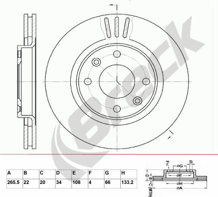 Breck BR 301 VA100 - Bremžu diski autospares.lv