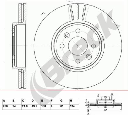 Breck BR 308 VA100 - Bremžu diski www.autospares.lv