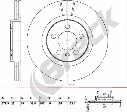 Breck BR 303 VA100 - Тормозной диск www.autospares.lv