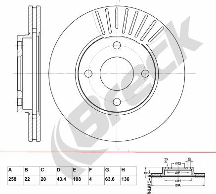 Breck BR 319 VA100 - Bremžu diski autospares.lv