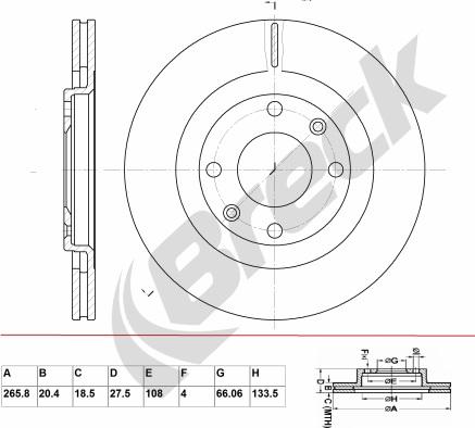 Breck BR 314 VA100 - Тормозной диск www.autospares.lv