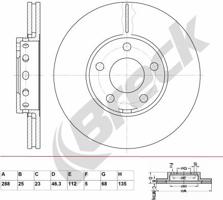 Breck BR 315 VA100 - Bremžu diski www.autospares.lv