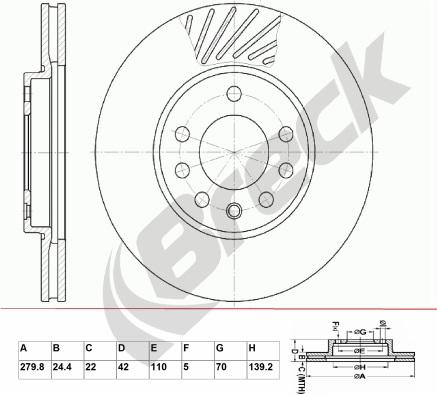 Breck BR 310 VA100 - Bremžu diski autospares.lv