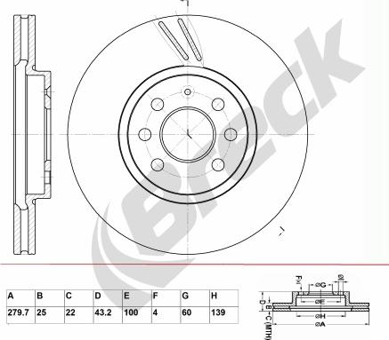 Breck BR 311 VA100 - Bremžu diski www.autospares.lv