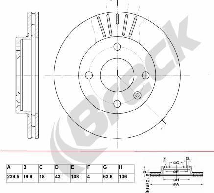 Breck BR 318 VA100 - Bremžu diski www.autospares.lv