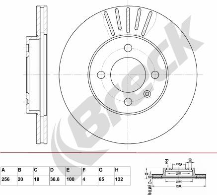 Breck BR 313 VA100 - Bremžu diski www.autospares.lv