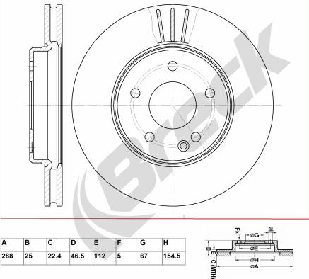 Breck BR 312 VA100 - Bremžu diski www.autospares.lv