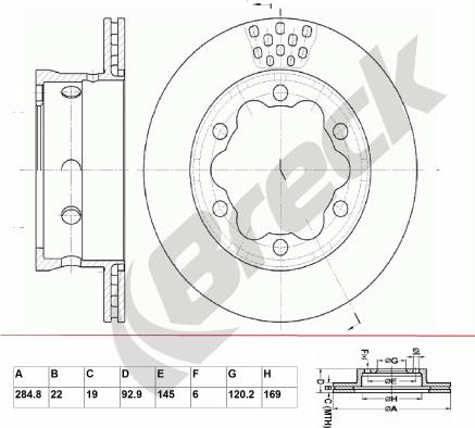 Breck BR 385 VA100 - Bremžu diski www.autospares.lv