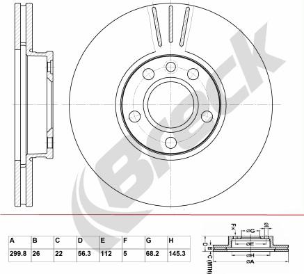 Breck BR 386 VA100 - Bremžu diski autospares.lv