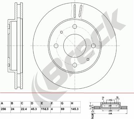 Breck BR 380 VA100 - Тормозной диск www.autospares.lv