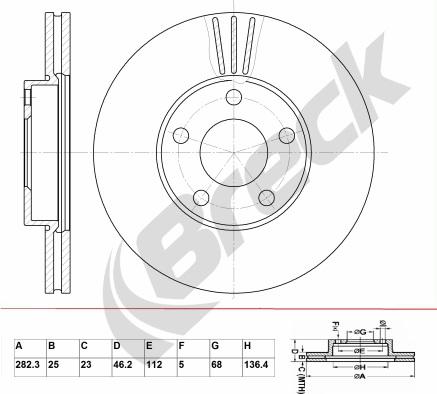 Breck BR 383 VA100 - Bremžu diski www.autospares.lv