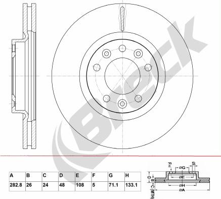 Breck BR 382 VA100 - Bremžu diski www.autospares.lv