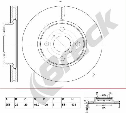 Breck BR 387 VA100 - Bremžu diski www.autospares.lv