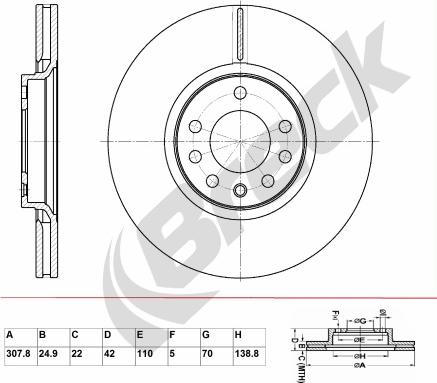 Breck BR 371 VA100 - Bremžu diski www.autospares.lv