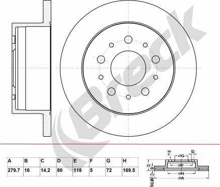 Breck BR 334 VA100 - Brake Disc www.autospares.lv