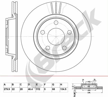 Breck BR 335 VA100 - Bremžu diski www.autospares.lv