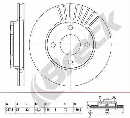 Breck BR 338 VA100 - Bremžu diski autospares.lv