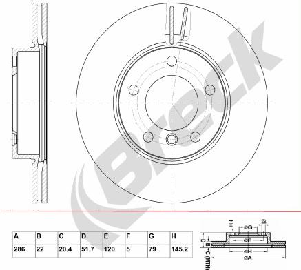 Breck BR 332 VA100 - Тормозной диск www.autospares.lv