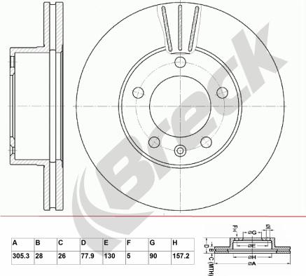 Breck BR 337 VA100 - Bremžu diski www.autospares.lv