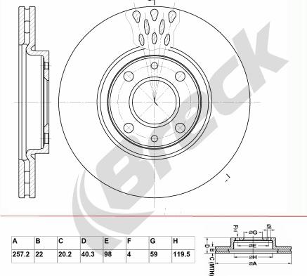 Breck BR 326 VA100 - Bremžu diski autospares.lv