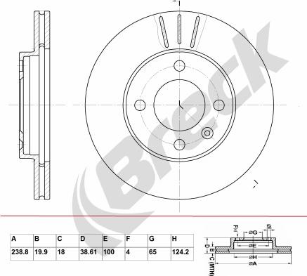 Breck BR 321 VA100 - Тормозной диск www.autospares.lv