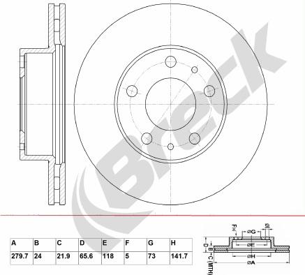 Breck BR 323 VA100 - Bremžu diski autospares.lv