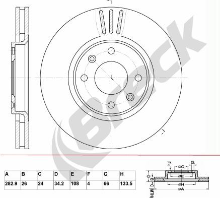 Breck BR 322 VA100 - Bremžu diski www.autospares.lv