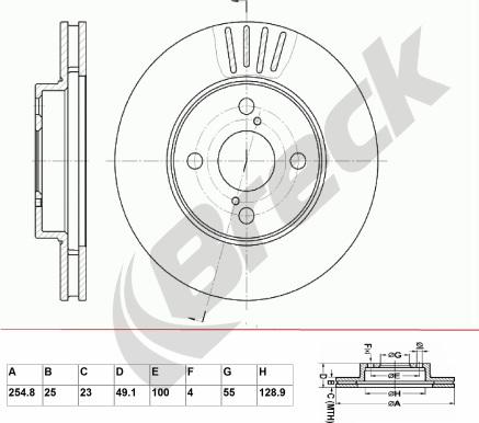 Breck BR 378 VA100 - Bremžu diski www.autospares.lv