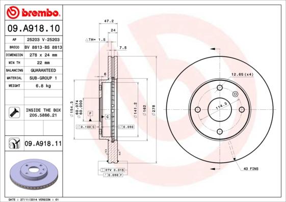 Breco BV 8813 - Brake Disc www.autospares.lv