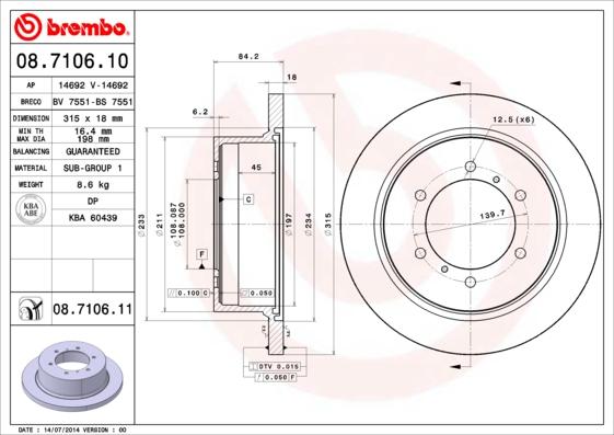 Breco BS 7551 - Brake Disc www.autospares.lv