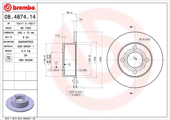 Breco BS 7353 - Bremžu diski www.autospares.lv