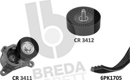 Breda Lorett KCA0018 - Поликлиновый ременный комплект www.autospares.lv