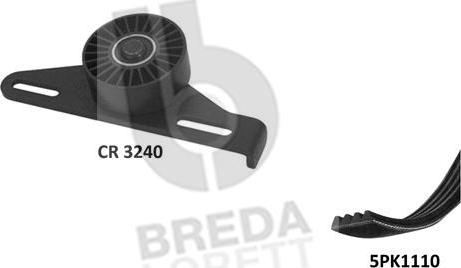 Breda Lorett KCA0025 - Поликлиновый ременный комплект www.autospares.lv