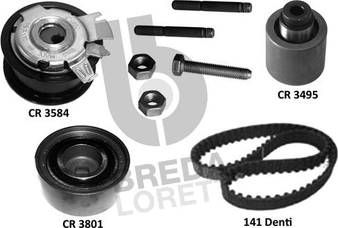 Breda Lorett KCD0732 - Комплект зубчатого ремня ГРМ www.autospares.lv