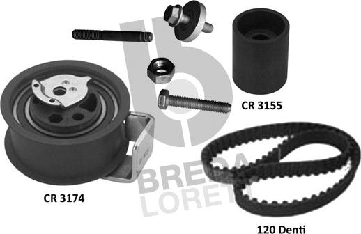 Breda Lorett KCD0723 - Комплект зубчатого ремня ГРМ www.autospares.lv