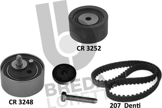 Breda Lorett KCD0771 - Комплект зубчатого ремня ГРМ www.autospares.lv