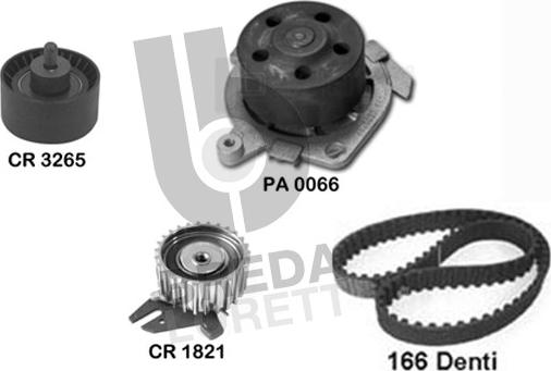 Breda Lorett KPA0591A - Водяной насос + комплект зубчатого ремня ГРМ www.autospares.lv