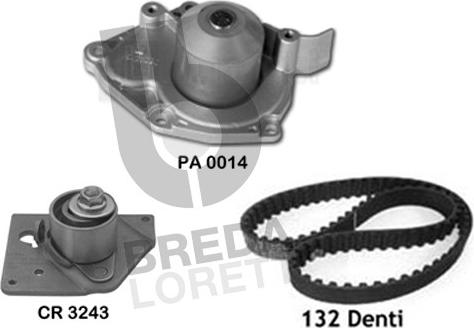 Breda Lorett KPA0597A - Ūdenssūknis + Zobsiksnas komplekts autospares.lv