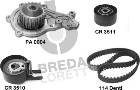 Breda Lorett KPA0571A - Ūdenssūknis + Zobsiksnas komplekts autospares.lv